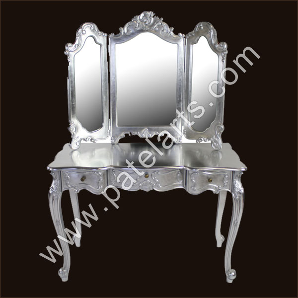 Silver Console Tables, India Silver Console Table, India Silver Console Table With Frame, silver Consoles, Manufacturers, India, Silver Furniture India, Silver Designer Console, Silver Frame and Console, Silver Console Table, SILVER WHITE METAL DRESSING CONSOLE TABLE, Silver Console, Silver, carved console, Exporters, India, decorative console, Silver Console Table,Antique Silver Console Table,Handcrafted Silver Console Table, console and mirror, Indian Silver Furniture, Suppliers, Udaipur, Rajasthan, India