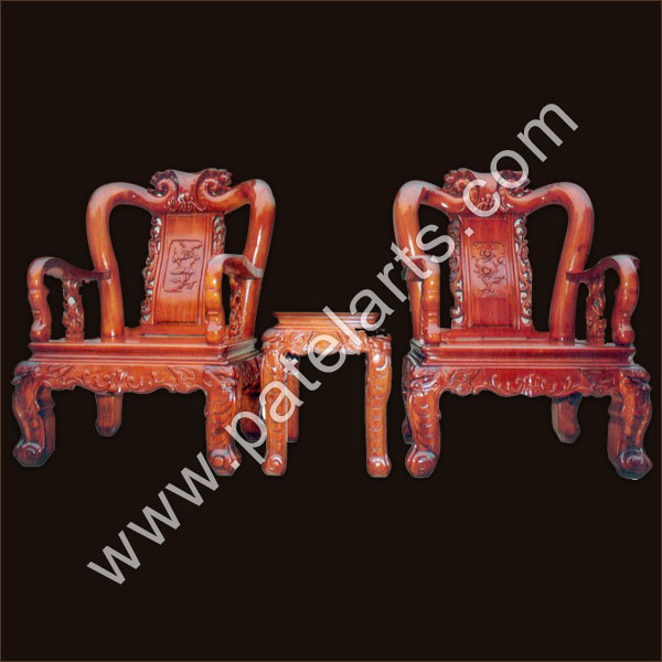  Wooden Hand Carved Royal Chair India