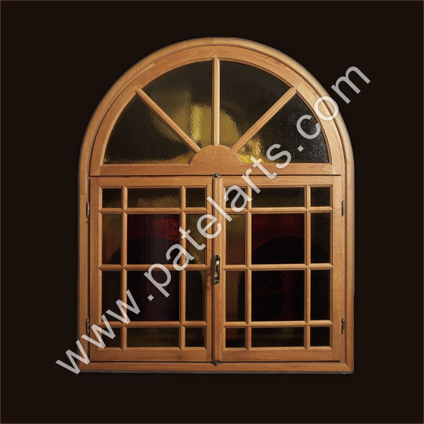 Wooden Window With Half Circle On Top