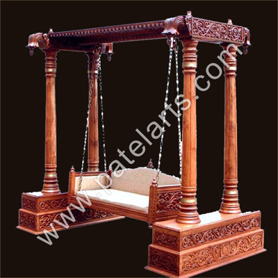 wooden carved swing